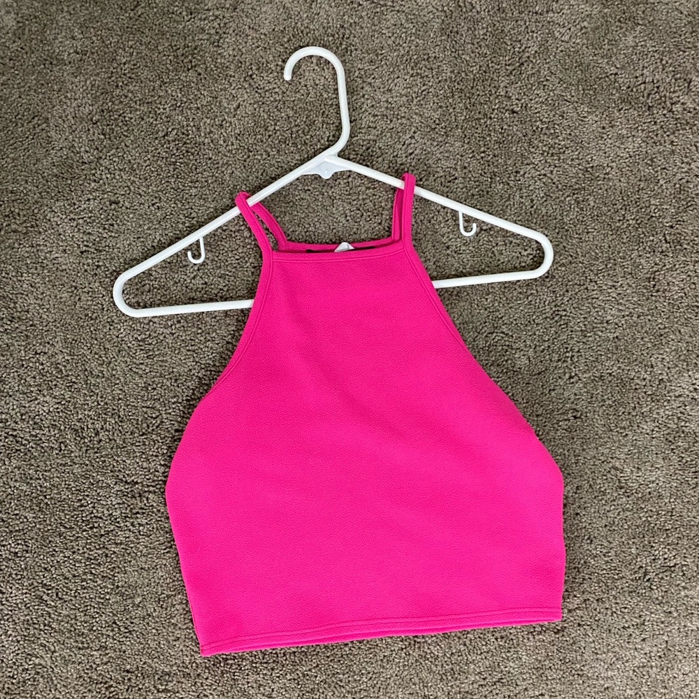 Hot pink cute crop top
